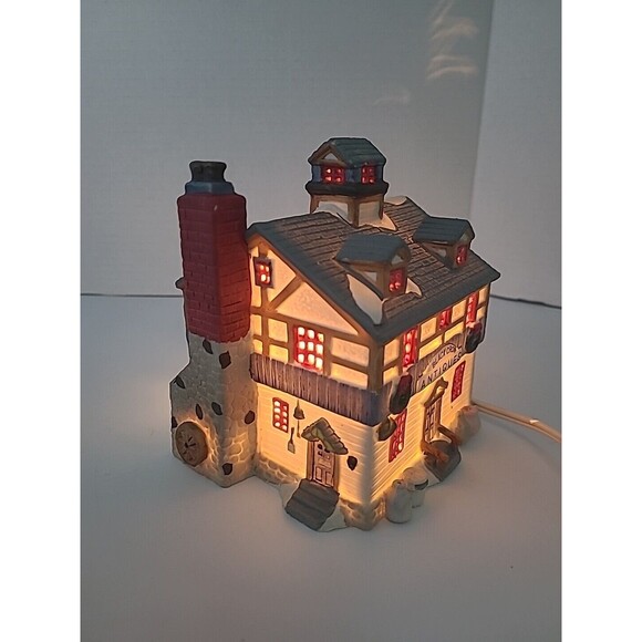 Lemax Dickensvale Black Crow Antiques Shop Porcelain Lighted Christmas House - Picture 11 of 11